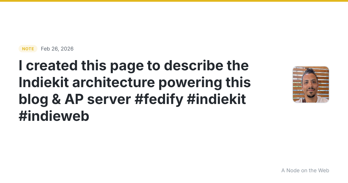 I created this page to describe the Indiekit architecture po...