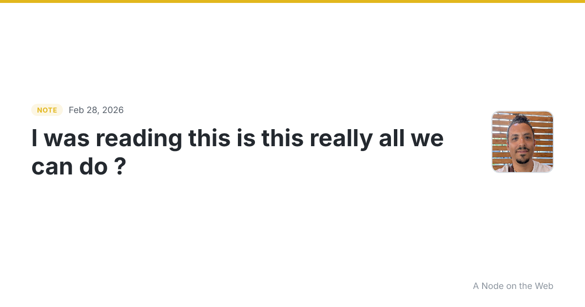 I was reading this is this really all we can do ?