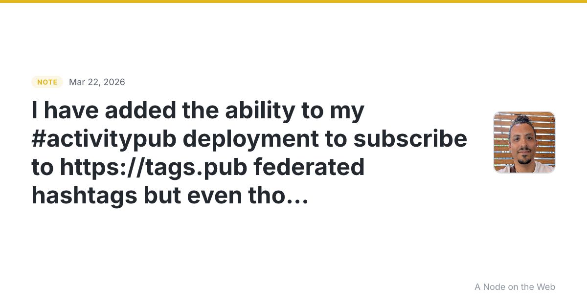I have added the ability to my #activitypub deployment to su...