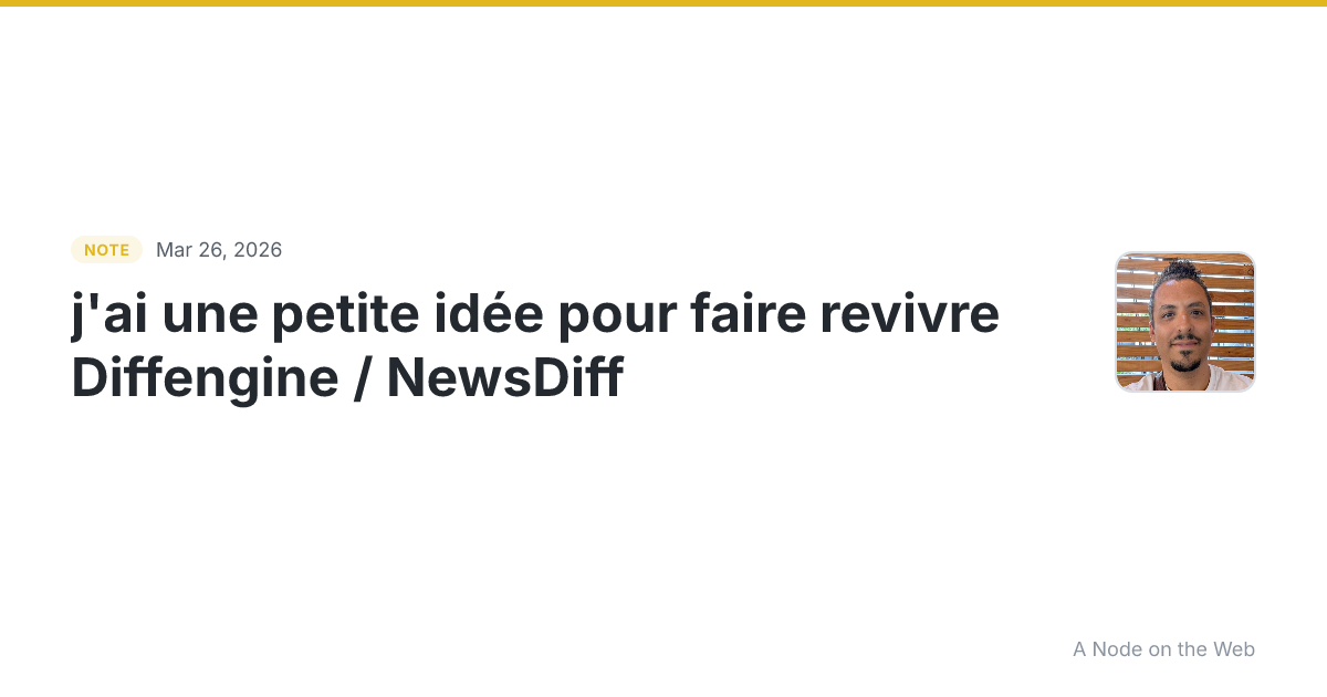 j’ai une petite idée pour faire revivre Diffengine / NewsDif...