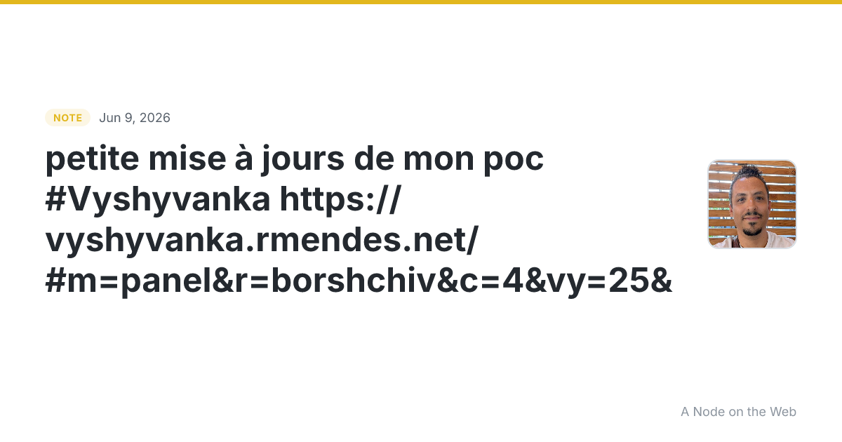 petite mise à jours de mon poc #Vyshyvanka https://vyshyvank...