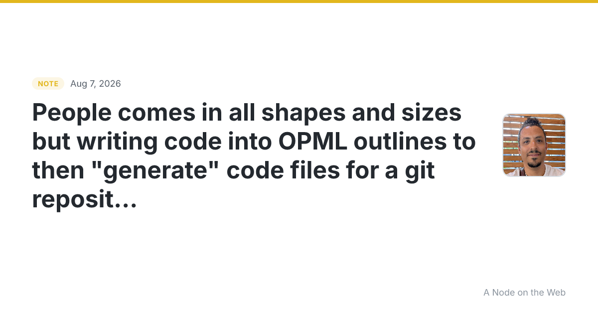 People comes in all shapes and sizes but writing code into O...