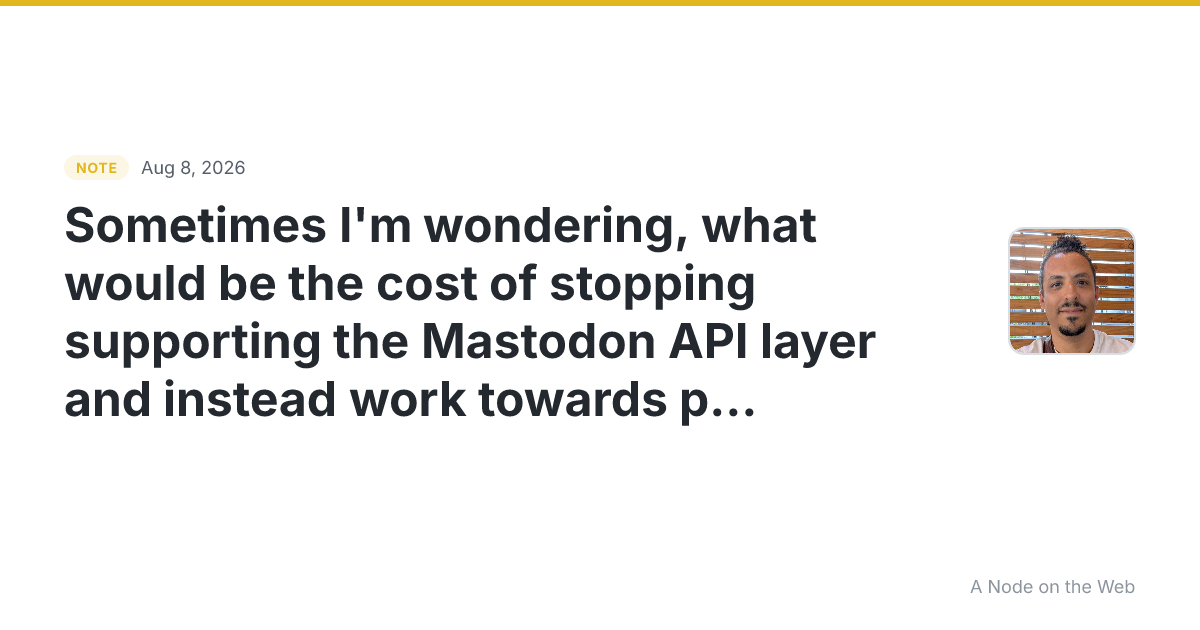 Sometimes I’m wondering, what would be the cost of stopping...