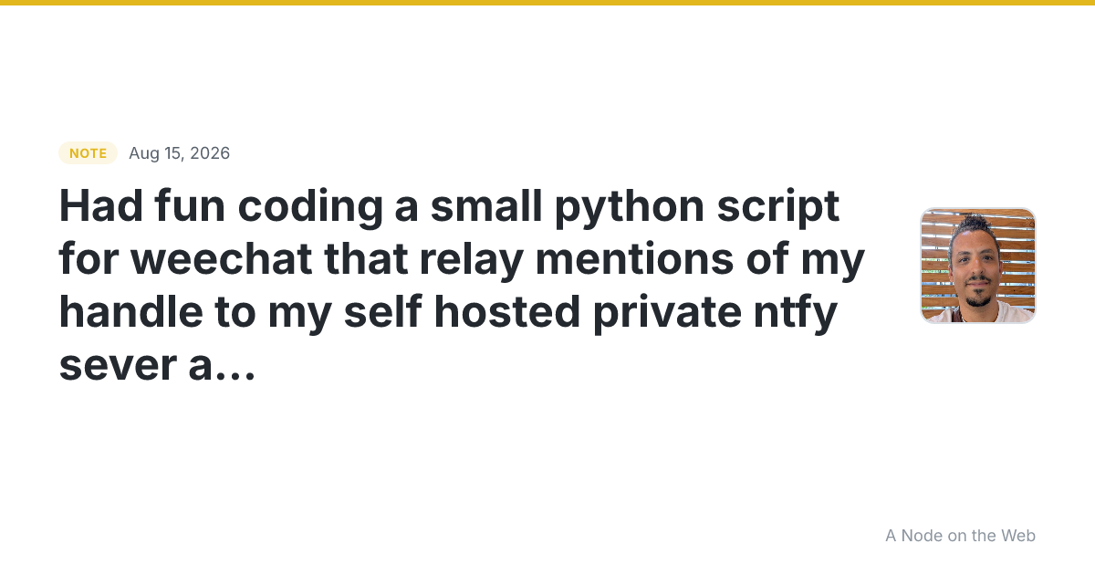 Had fun coding a small python script for weechat that relay...