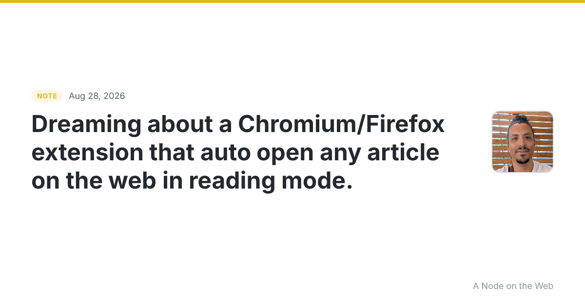 Dreaming about a Chromium/Firefox extension that auto open a...