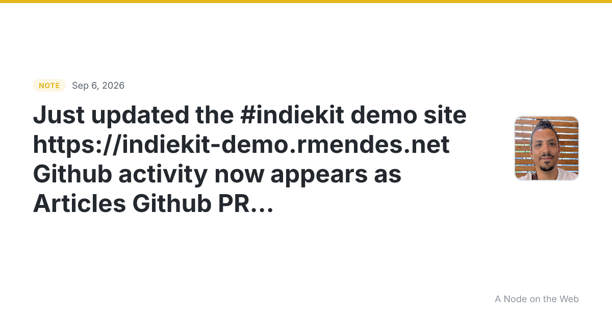 Just updated the #indiekit demo site https://indiekit-demo.r...