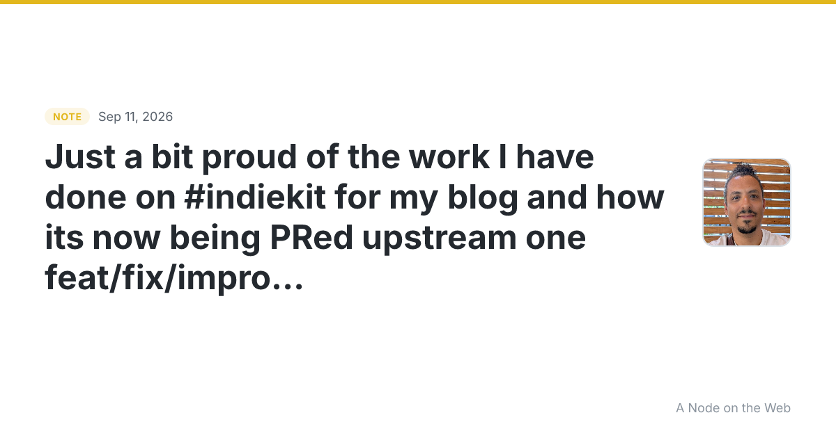 Just a bit proud of the work I have done on #indiekit for my...