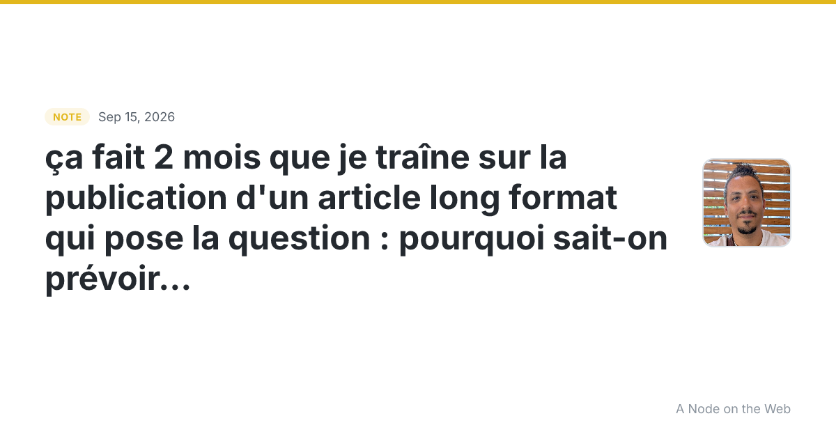 ça fait 2 mois que je traîne sur la publication d’un article...